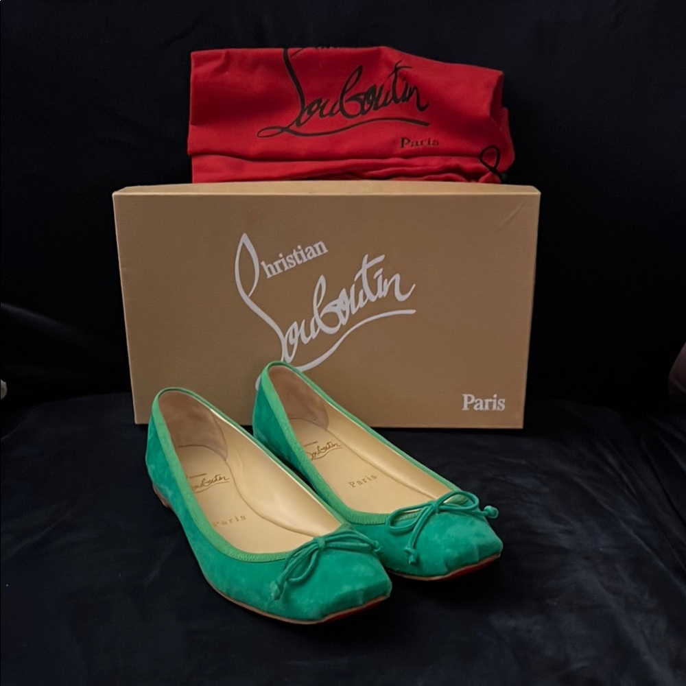 Christian Louboutin Green Flats